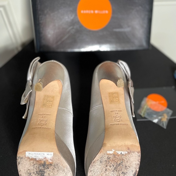 Stunning Designer Karen Millen Satin Champagne Shoe Stilettos Excellent!! - Picture 9 of 11